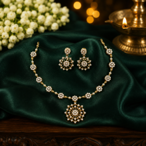AD Stone Necklace Set - 003 | DHEEBHAV Fashions