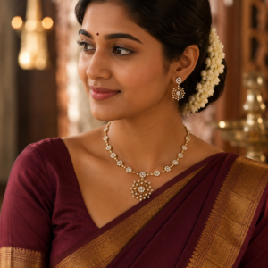 AD Stone Necklace Set - 003 | DHEEBHAV Fashions
