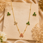 Clover Charm Anti-Tarnish Chain with Earrings - 023