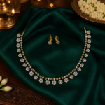 Floral AD Stone Necklace Set - 010