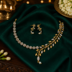 eaf Vine AD Stone Necklace Set - 011 | DHEEBHAV Fashions