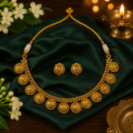 Temple Lakshmi Coin Necklace Set - 018