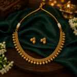 Traditional Beaded Gold Finish Necklace Set - 017