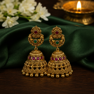 Traditional Temple Jhumka Earrings - 001