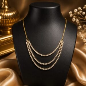 Triple Layer AD Stone Anti-Tarnish Chain - 026