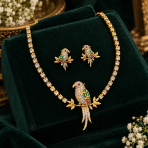 Premium Golden Parrot Necklace Set - 003